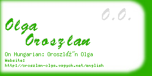 olga oroszlan business card